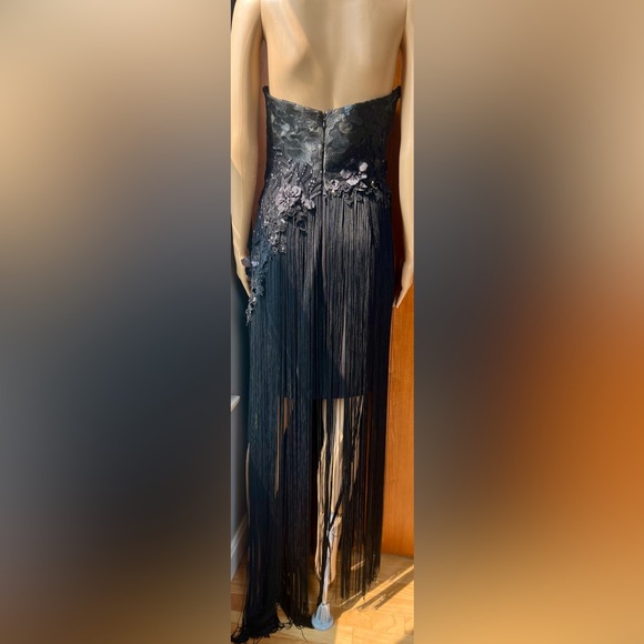 ALFABETA Gorgeous Sequined, Lace & Tassle Evening Gown. Elegant Yet Sexy Size S - Picture 11 of 17